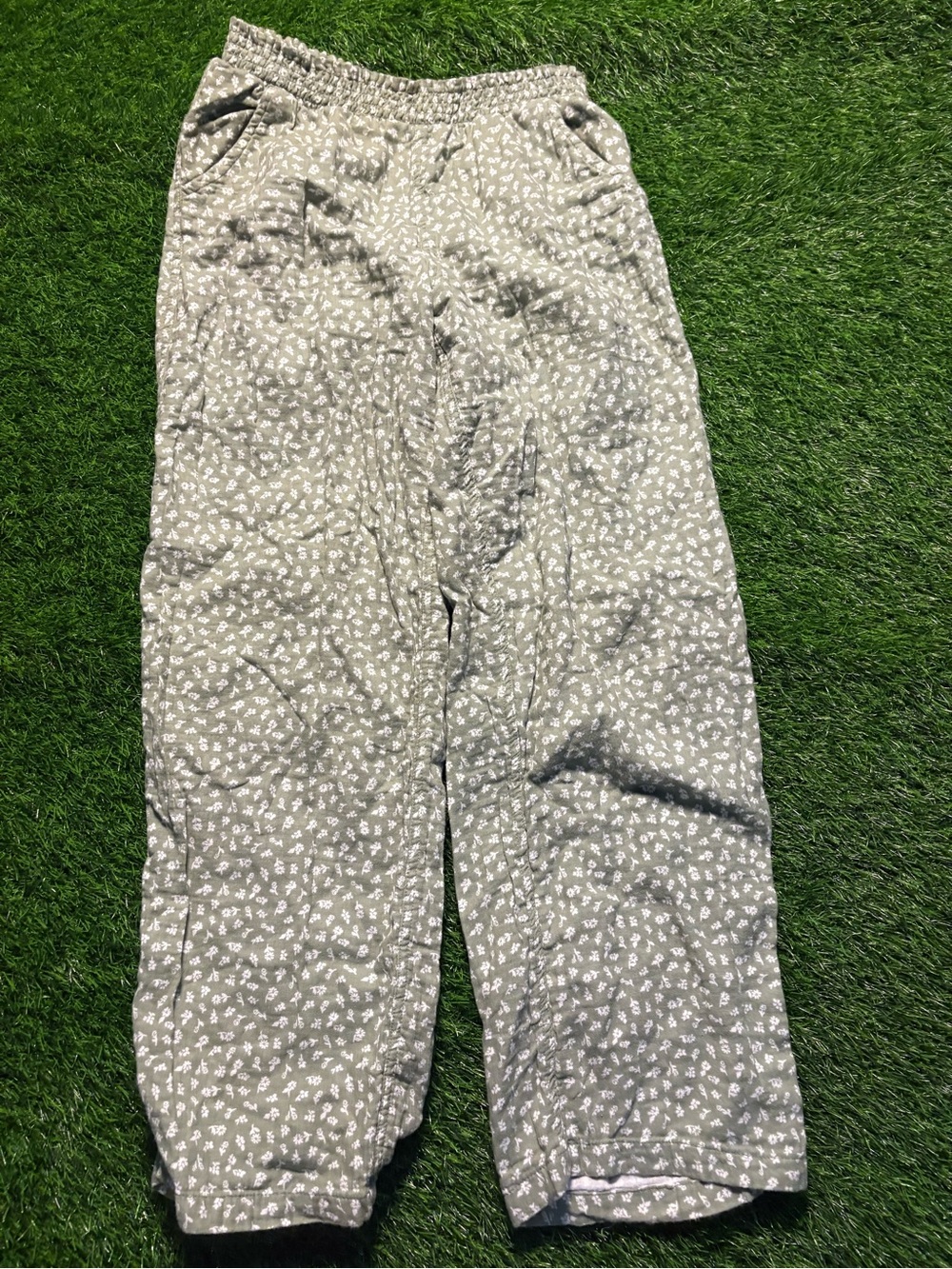 Cat & Jack Gray Floral Print Wide Leg Pants